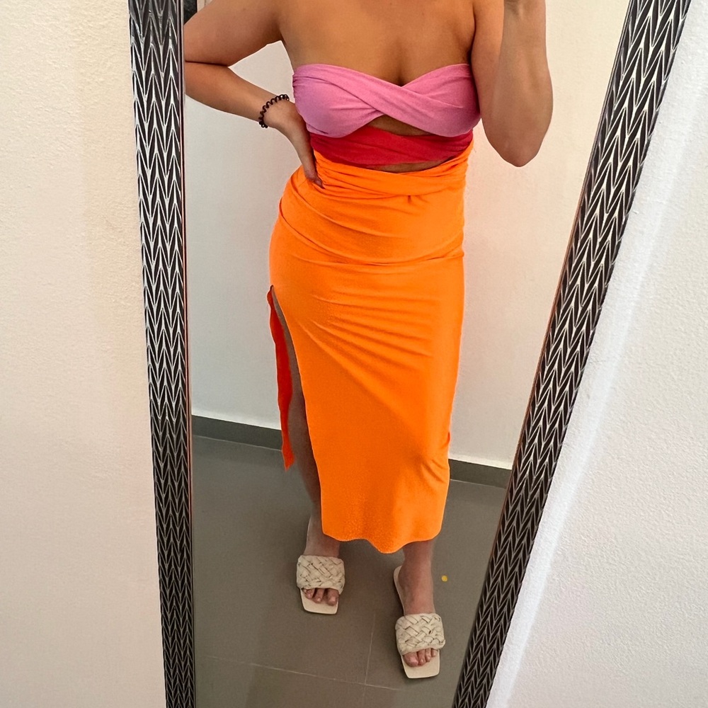 Colorful Strapless Dress